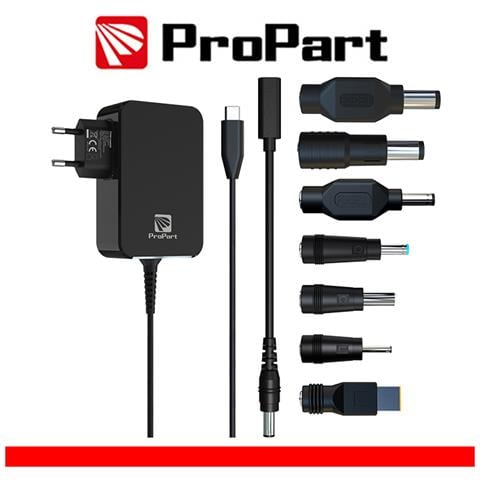 Alimentatore Gan Type C 90w + 7 Connettori Dc Nero - Foto 1